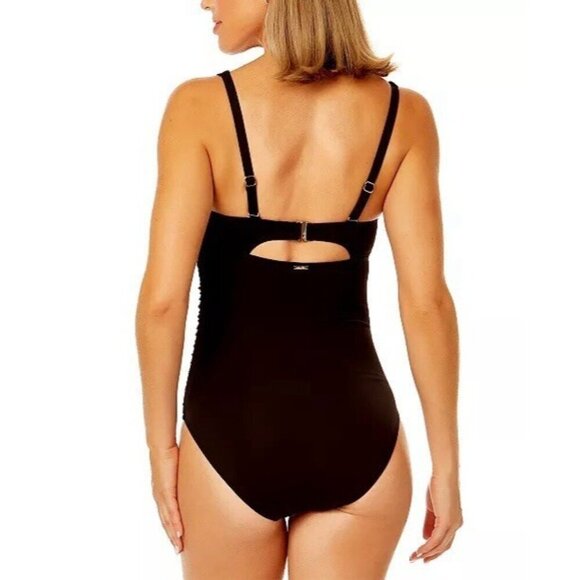 Anne Cole Women’s Size 10 Black Underwire Surplice One Piece Swim Suit New - Picture 4 of 8
